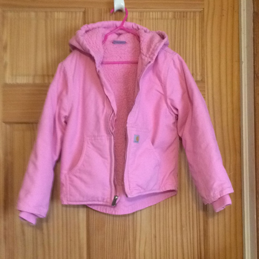 Gently used pink Carhartt Size 6 girls coat